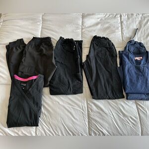 Assorted scrubs sold as set. 4 pants 2 tops